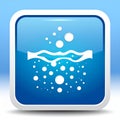 App icon vector-style image of water molecules under going convection Royalty Free Stock Photo
