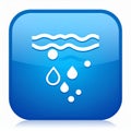 App icon vector-style image of water molecules under going convection Royalty Free Stock Photo
