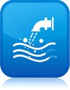 App icon vector-style image of water molecules under going convection Royalty Free Stock Photo