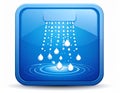App icon vector-style image of water molecules under going convection Royalty Free Stock Photo