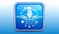 App icon vector-style image of water molecules under going convection Royalty Free Stock Photo