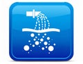 App icon vector-style image of water molecules under going convection Royalty Free Stock Photo