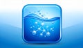 App icon vector-style image of water molecules under going convection Royalty Free Stock Photo