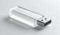 Transparent USB Flash Drive on Gray Background Royalty Free Stock Photo