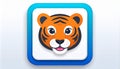 App icon vector - Style image of tiger - Faced dog Royalty Free Stock Photo