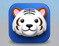 App icon vector - Style image of tiger - Faced dog Royalty Free Stock Photo