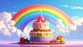 Birthday Cake Rainbow Royalty Free Stock Photo