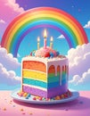 Birthday Cake Rainbow Royalty Free Stock Photo