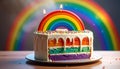 Birthday Cake Rainbow Royalty Free Stock Photo