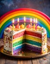 Birthday Cake Rainbow Royalty Free Stock Photo