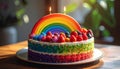 Birthday Cake Rainbow Royalty Free Stock Photo