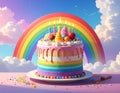 Birthday Cake Rainbow Royalty Free Stock Photo