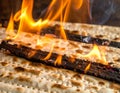 Small fire burning chametz Royalty Free Stock Photo