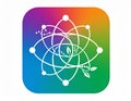 App icon vector-style image of logo shaped circle themed science and technology Royalty Free Stock Photo
