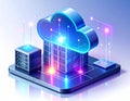 Futuristic Cloud Computing Data Center Concept Royalty Free Stock Photo