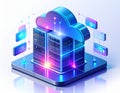 Futuristic Cloud Computing and Data Center Technology Royalty Free Stock Photo