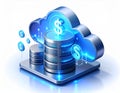 Cloud Data Storage with Dollar Symbol and Financial Growth Royalty Free Stock Photo