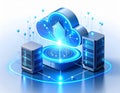 Futuristic Cloud Computing and Server Network Royalty Free Stock Photo