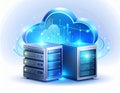 Cloud Computing Servers and Digital Cloud Network Royalty Free Stock Photo