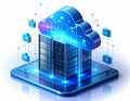 Futuristic Cloud Computing and Data Center Concept Royalty Free Stock Photo