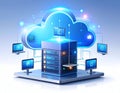 Cloud Computing Network with Servers and Devices Royalty Free Stock Photo