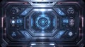 Futuristic Sci-Fi HUD Interface Digital Display with Blue Glowing Elements Royalty Free Stock Photo
