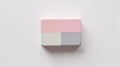 Four Color Block Eraser on White Background, Pink, Gray, White, Simple Design Royalty Free Stock Photo