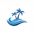 Logo, vector, island, pameras, waves Royalty Free Stock Photo