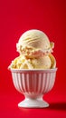 studio packshot of a bowl with creamy vanilla ice cream, slightly melting Royalty Free Stock Photo