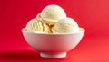studio packshot of a bowl with creamy vanilla ice cream, slightly melting Royalty Free Stock Photo