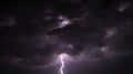 Dramatic Lightning Strike Stormy Sky, Natural Power and Weather Royalty Free Stock Photo