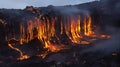 Spectacular Lava Flow Volcanic Eruption, Active Volcano Royalty Free Stock Photo