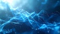 AI Generated Abstract Digital Network Connection with Glowing Blue Plexus Nodes and Lines, Futuristic Data Technology Background Royalty Free Stock Photo