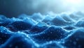 AI Generated Abstract Digital Waveform of Blue Glowing Particles, Futuristic Concept of Big Data and Network Information Flow Royalty Free Stock Photo