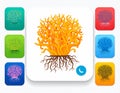 App icon vector-style image of synesthesia seeing colors cordyceps Royalty Free Stock Photo
