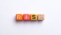 Word Risk made of colorful cubes on white background Royalty Free Stock Photo