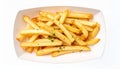 The French fries turned white when viewed from above. Royalty Free Stock Photo