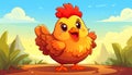 Vector art cartoon chicken Royalty Free Stock Photo