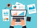 Flat design vector-style image of data analytics Royalty Free Stock Photo