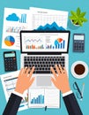 Flat design vector-style image of data analytics Royalty Free Stock Photo