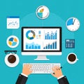 Flat design vector-style image of data analytics Royalty Free Stock Photo