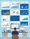 Flat design vector-style image of data analytics Royalty Free Stock Photo