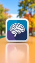 App icon vector-style image of a brain Royalty Free Stock Photo