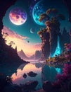Photo of psychedelic ocen xcene Royalty Free Stock Photo