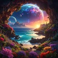 Photo of psychedelic ocen xcene Royalty Free Stock Photo