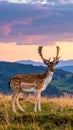 Fallow deer at first light in the San Rossore national park Royalty Free Stock Photo