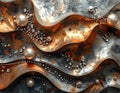 3d abstract metallic texture in dark-greige, copper, and bronze color with diamonds Royalty Free Stock Photo
