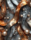 3d abstract metallic texture in dark-greige, copper, and bronze color with diamonds Royalty Free Stock Photo
