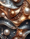 3d abstract metallic texture in dark-greige, copper, and bronze color with diamonds Royalty Free Stock Photo