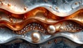 3d abstract metallic texture in dark-greige, copper, and bronze color with diamonds Royalty Free Stock Photo